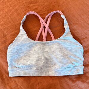 Lululemon Energy Bra Size 6 Medium Support, B–D Cups Grey and Pink